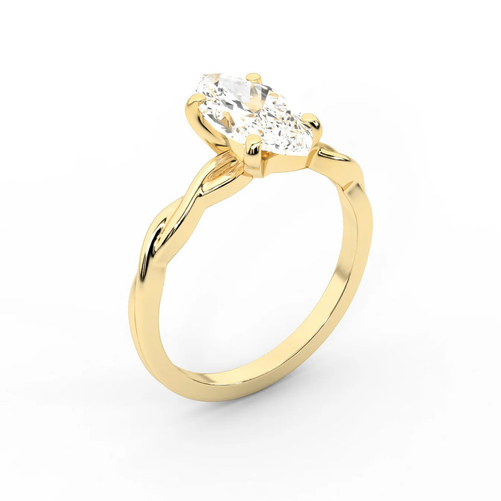 Iris Twist Asscher Diamond Engagement Ring