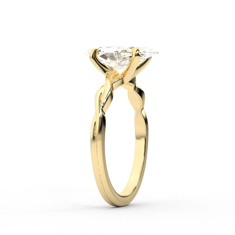 Iris Twist Asscher Diamond Engagement Ring