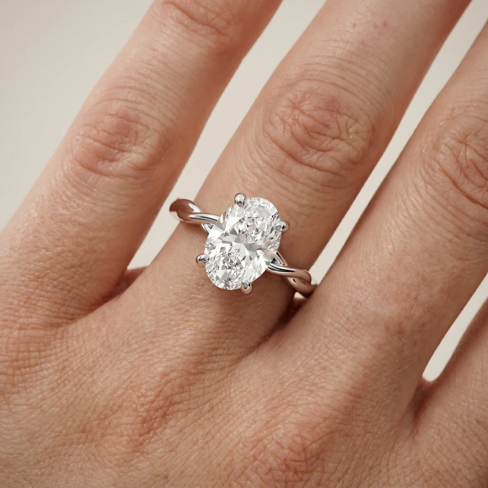 Iris Twist Asscher Diamond Engagement Ring