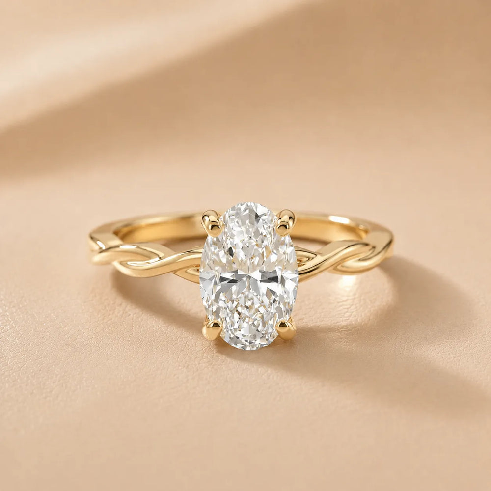 Iris Twist Asscher Diamond Engagement Ring