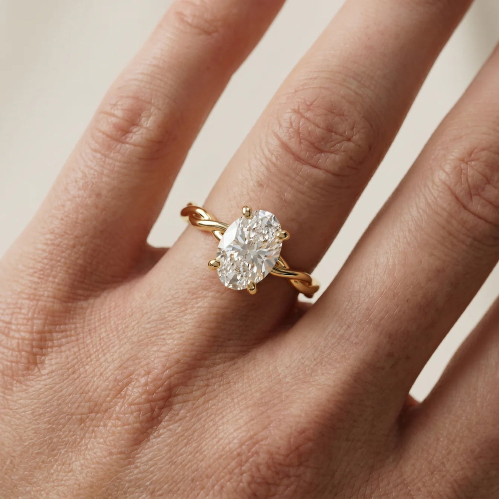 Iris Twist Asscher Diamond Engagement Ring