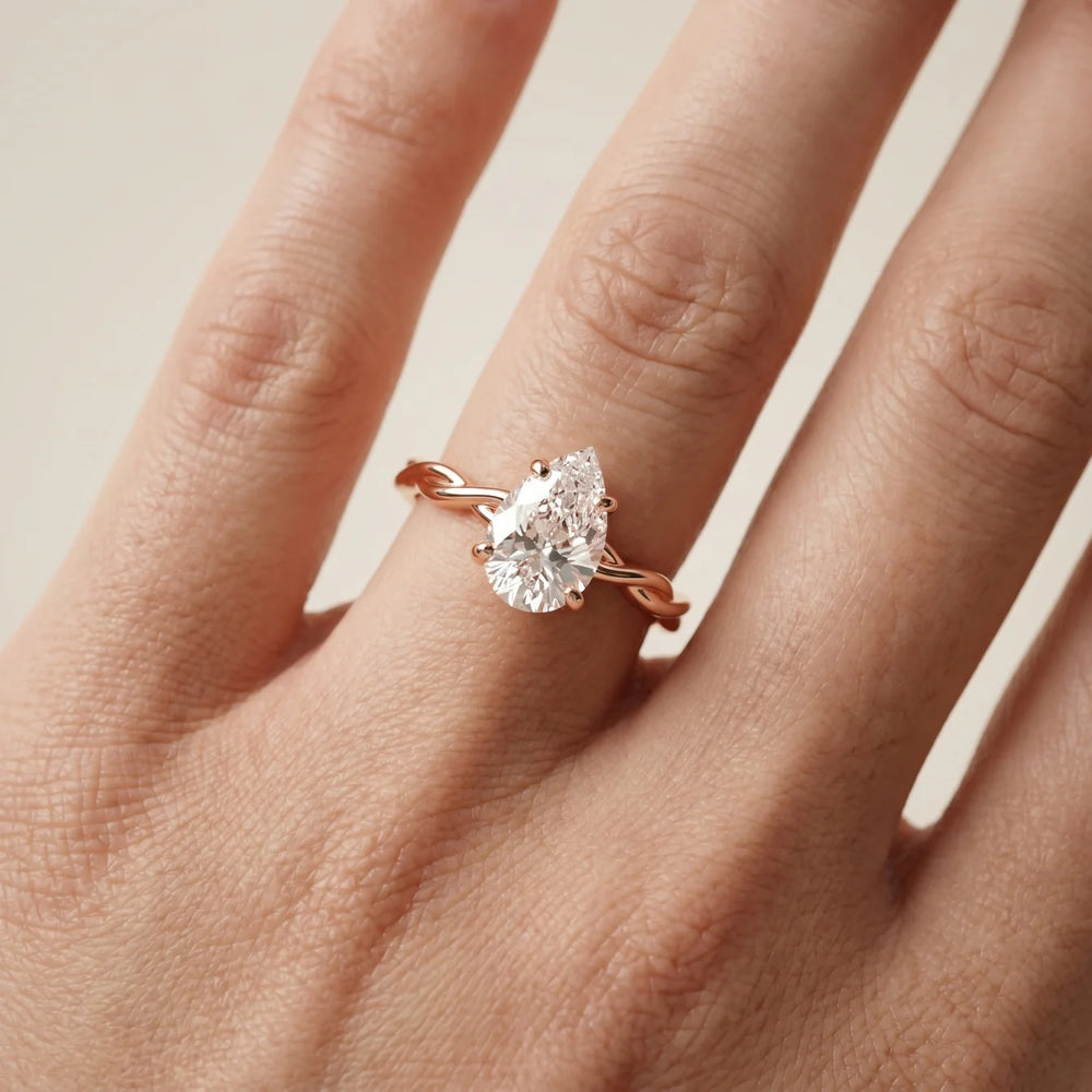Iris Twist Asscher Diamond Engagement Ring