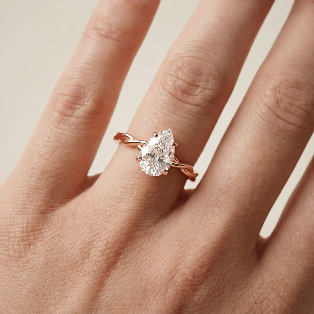Iris Twist Asscher Diamond Engagement Ring