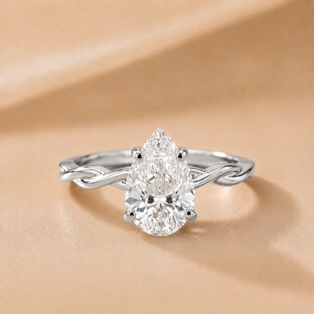 Iris Twist Asscher Diamond Engagement Ring