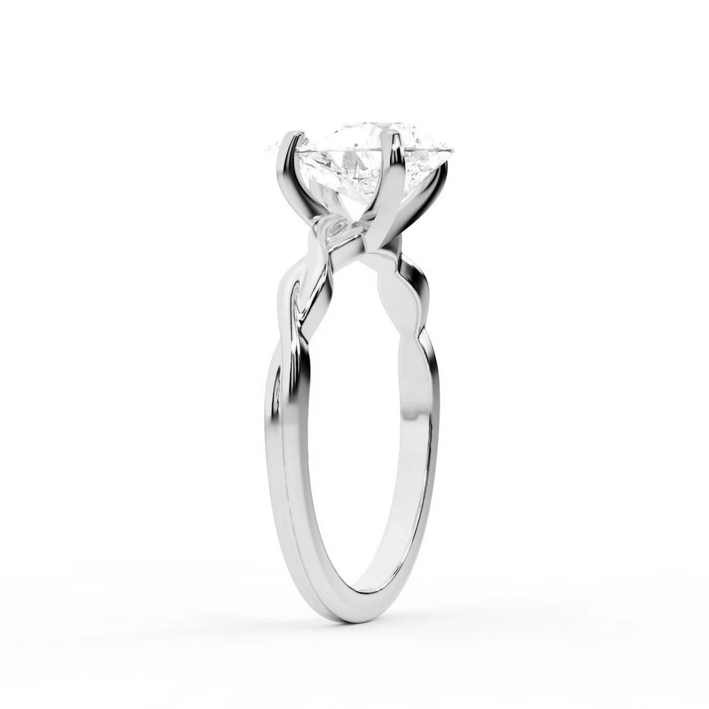 Iris Twist Asscher Diamond Engagement Ring