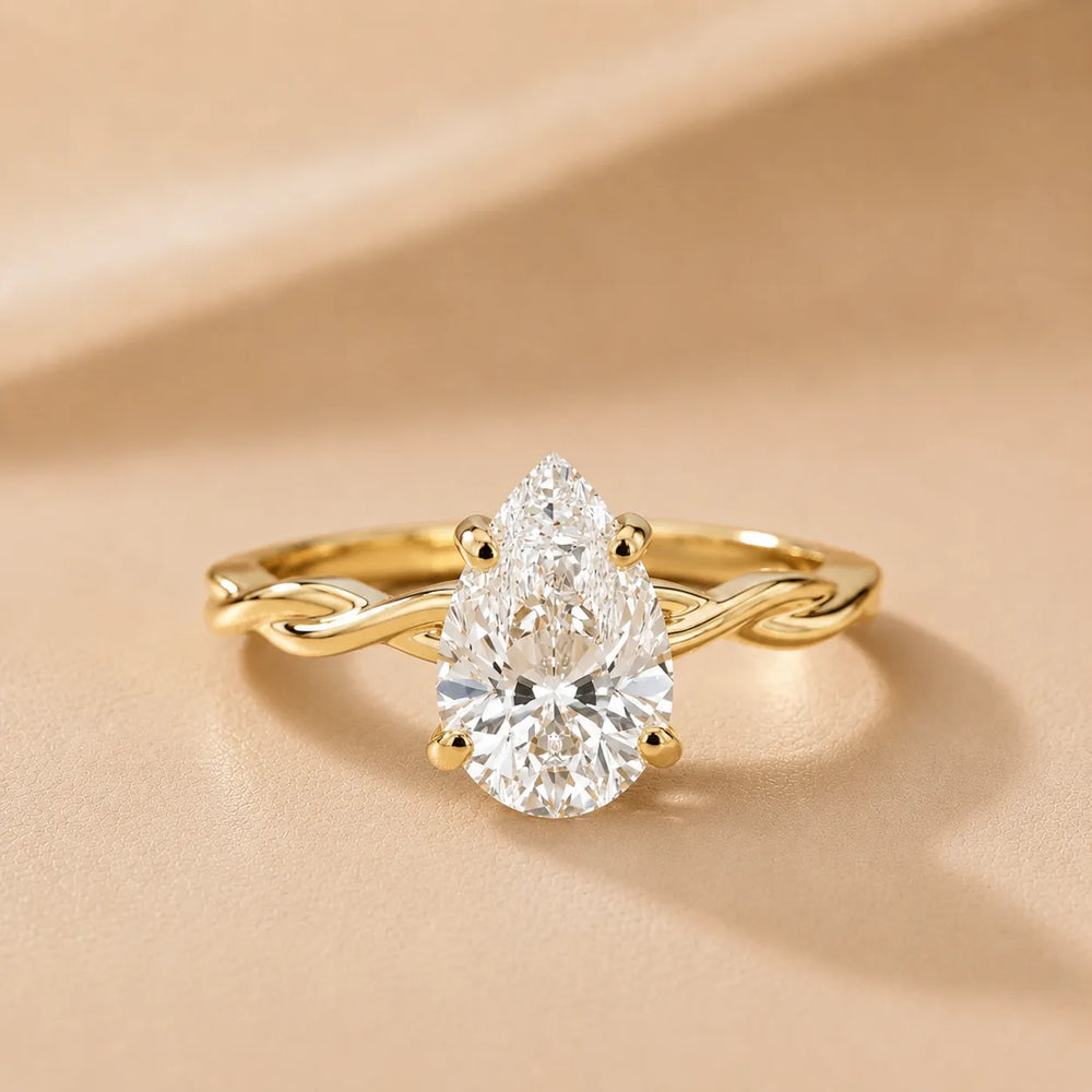 Iris Twist Asscher Diamond Engagement Ring