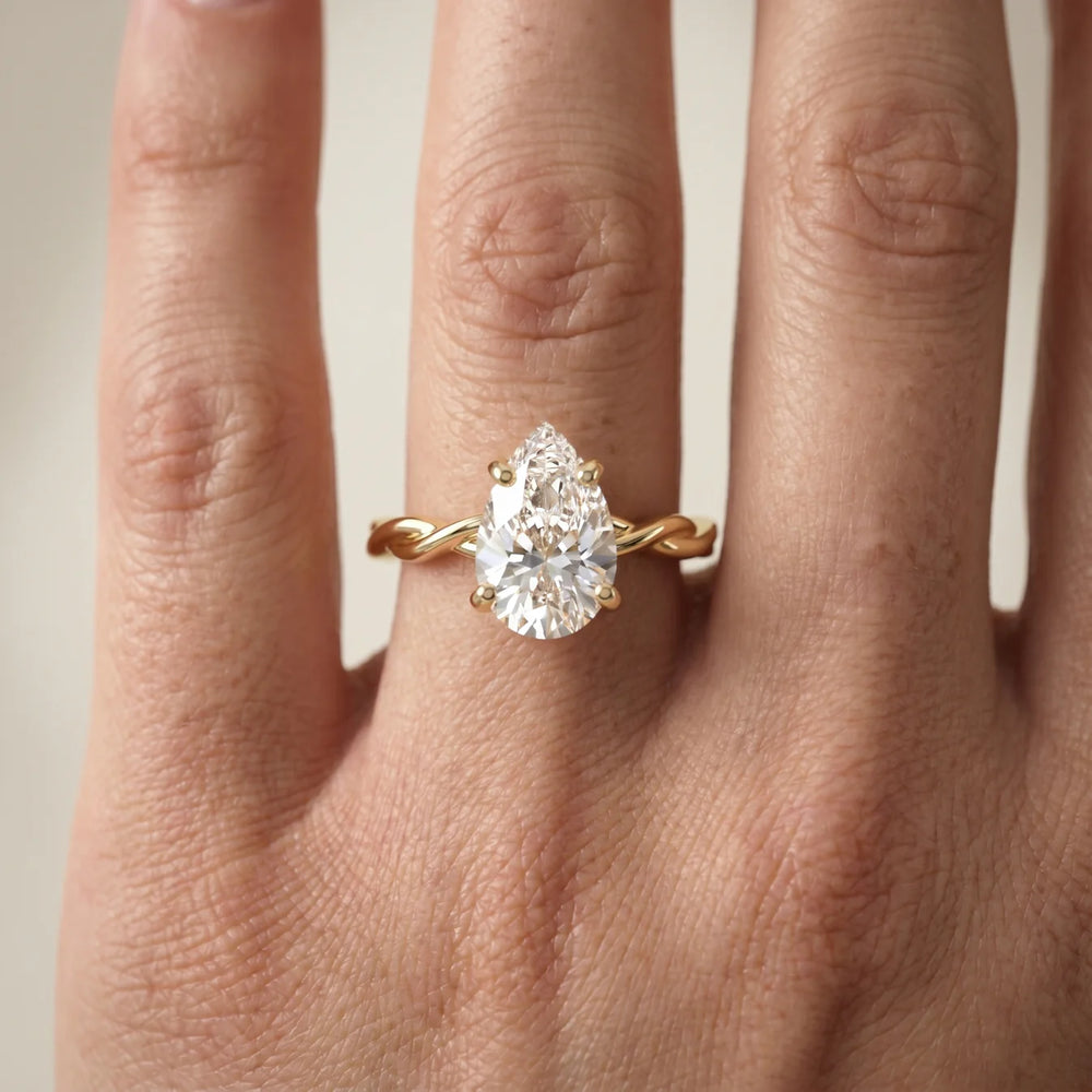 Iris Twist Asscher Diamond Engagement Ring