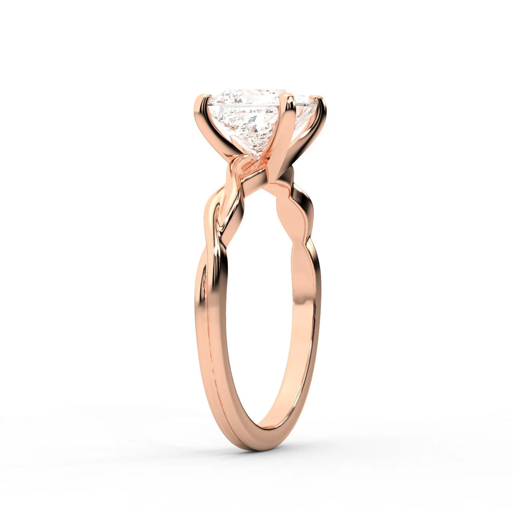 Iris Twist Asscher Diamond Engagement Ring