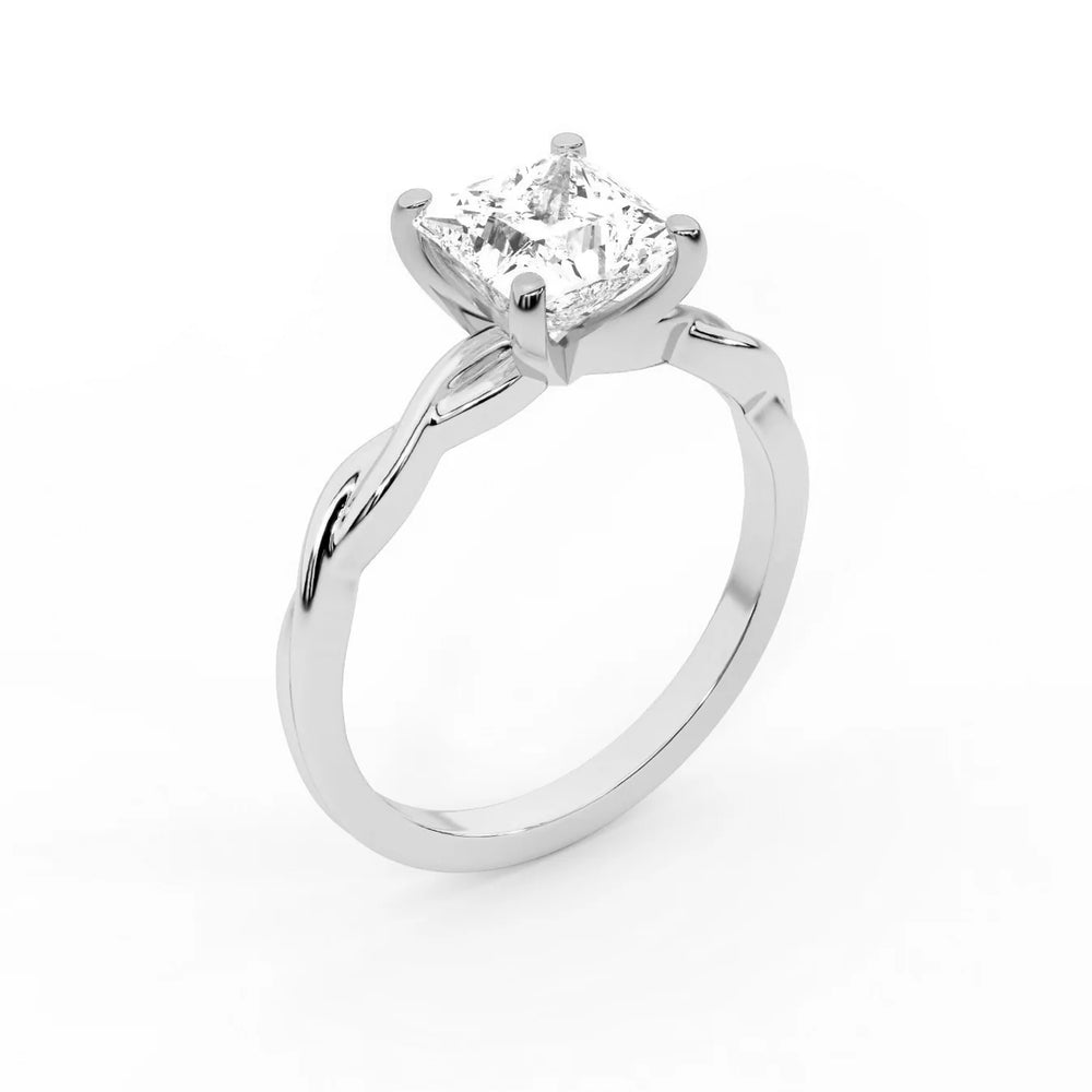 Iris Twist Asscher Diamond Engagement Ring