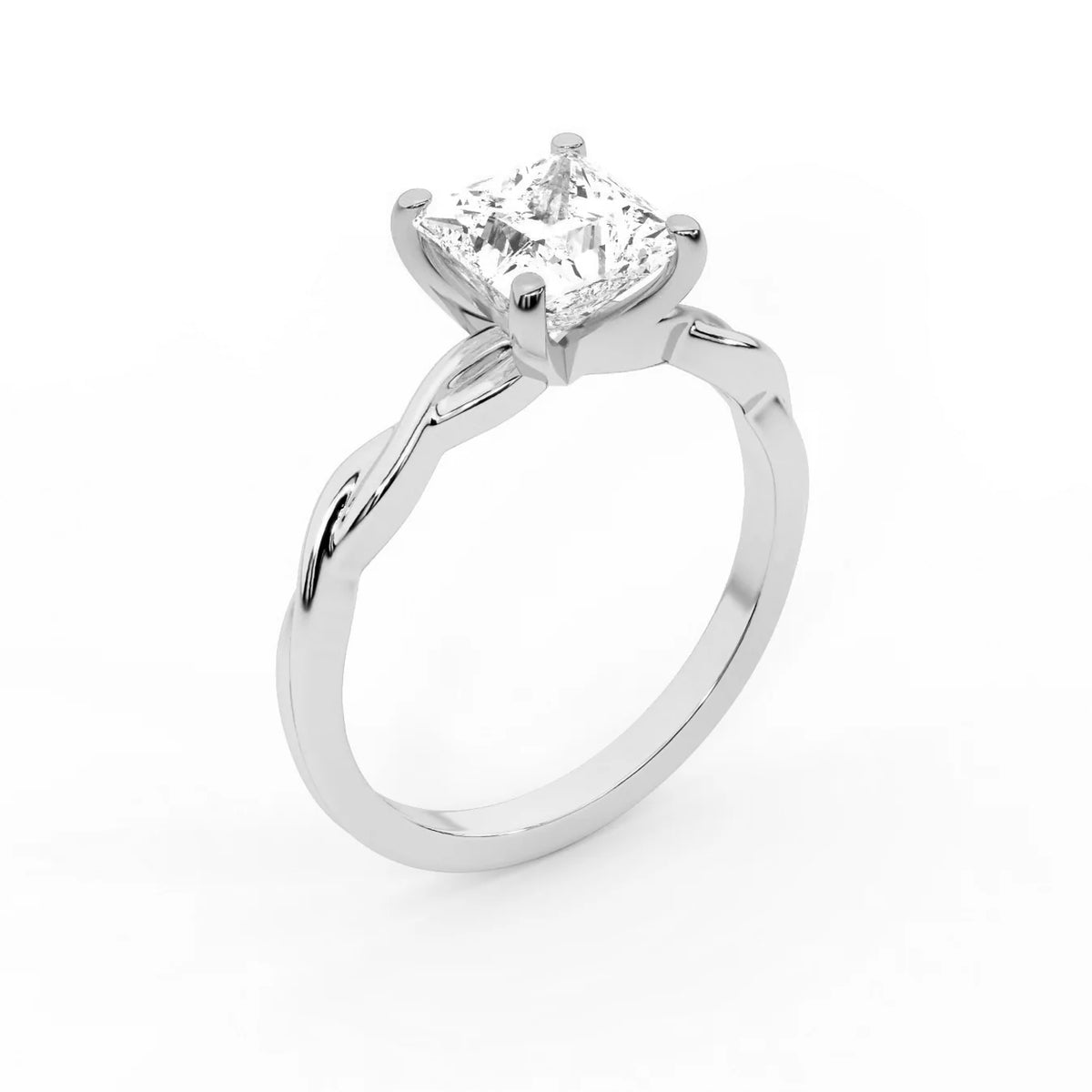 Iris Twist Asscher Diamond Engagement Ring