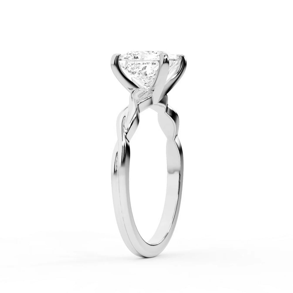 Iris Twist Asscher Diamond Engagement Ring