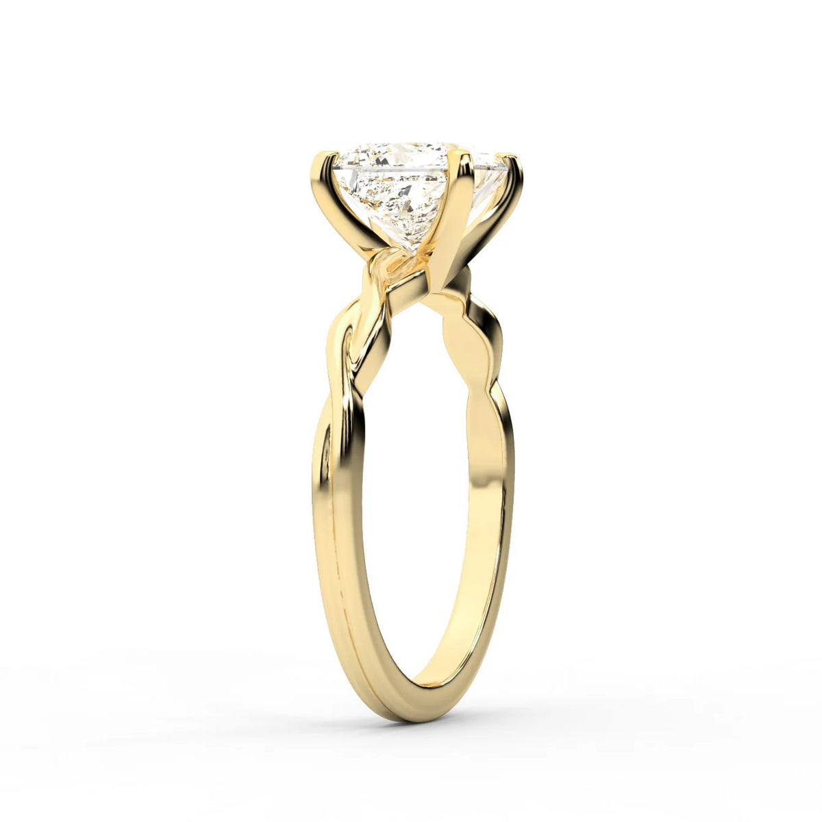 Iris Twist Asscher Diamond Engagement Ring