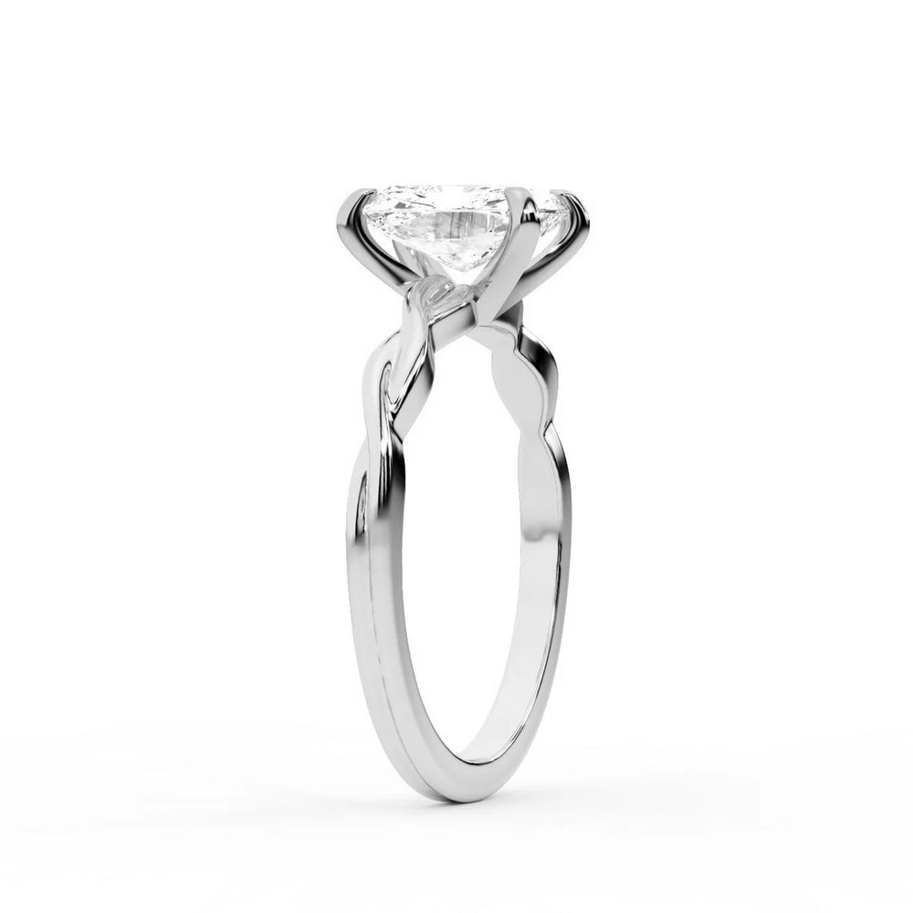Iris Twist Asscher Diamond Engagement Ring