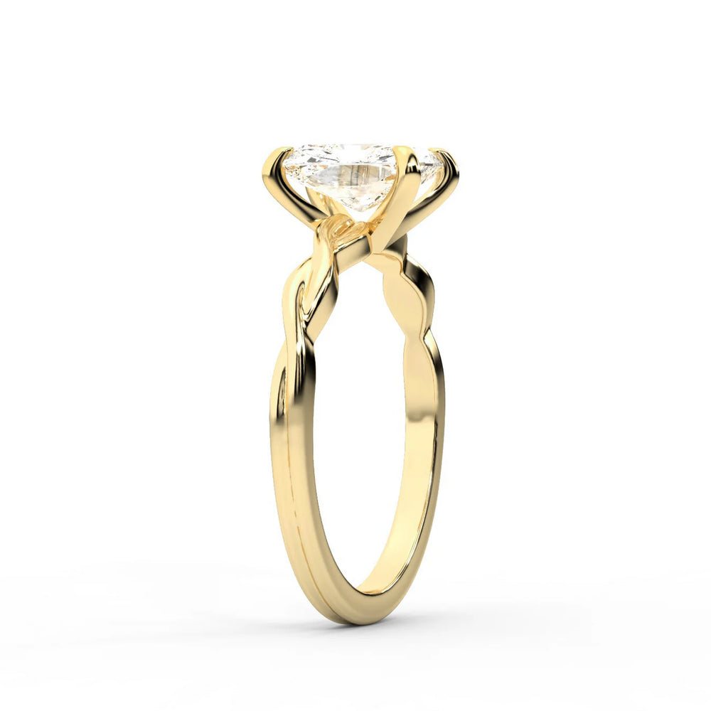 Iris Twist Asscher Diamond Engagement Ring