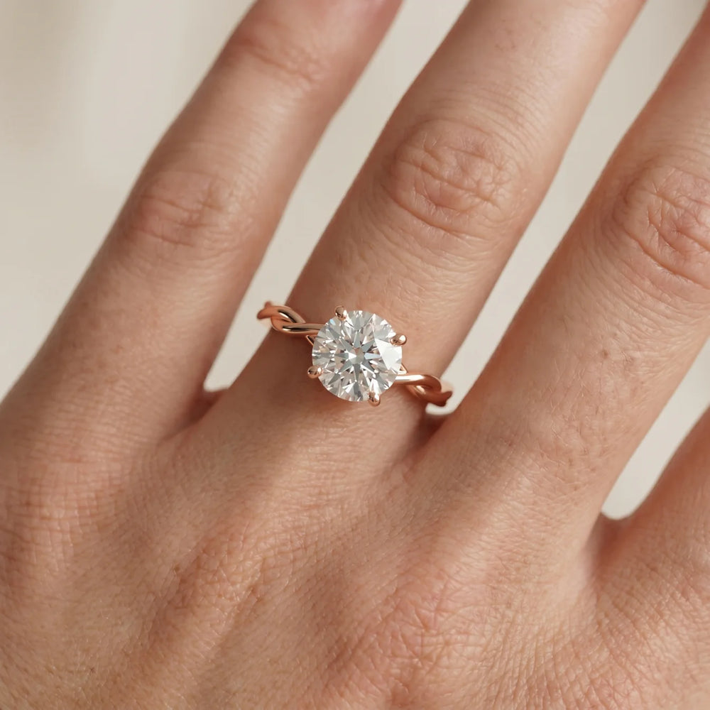 Iris Twist Asscher Diamond Engagement Ring