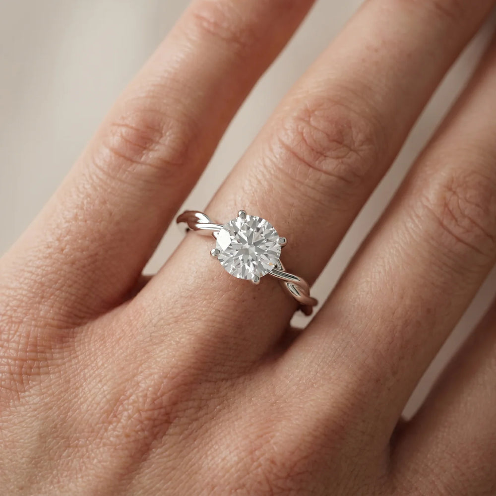 Iris Twist Asscher Diamond Engagement Ring