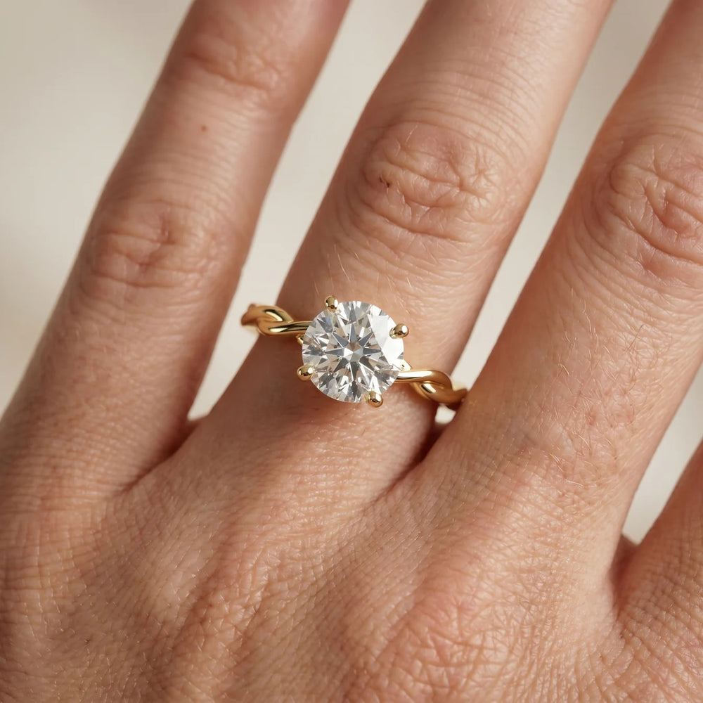 Iris Twist Asscher Diamond Engagement Ring