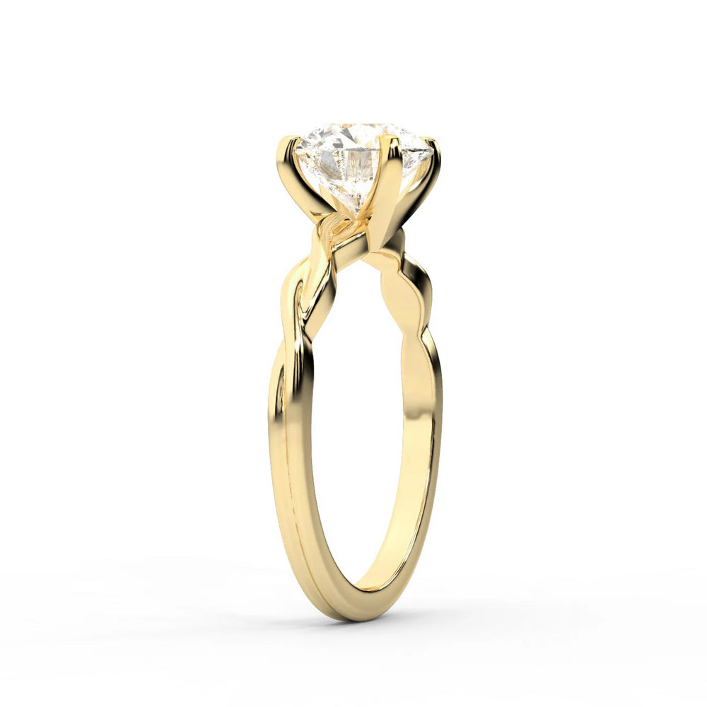 Iris Twist Asscher Diamond Engagement Ring