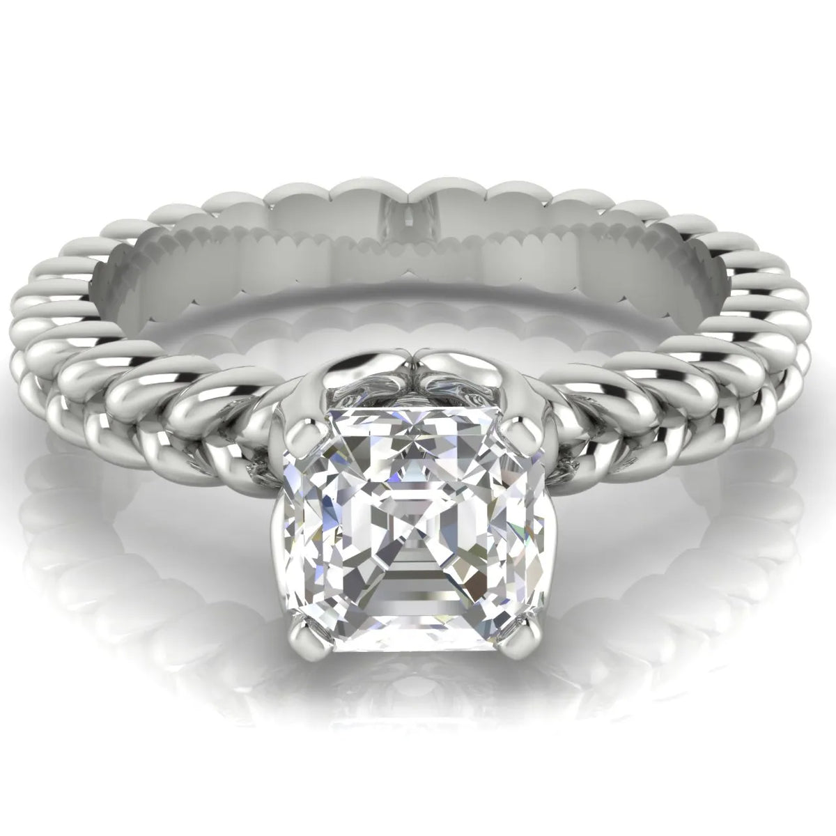 Vintage-Inspired Solitaire Ring with Twisted Band