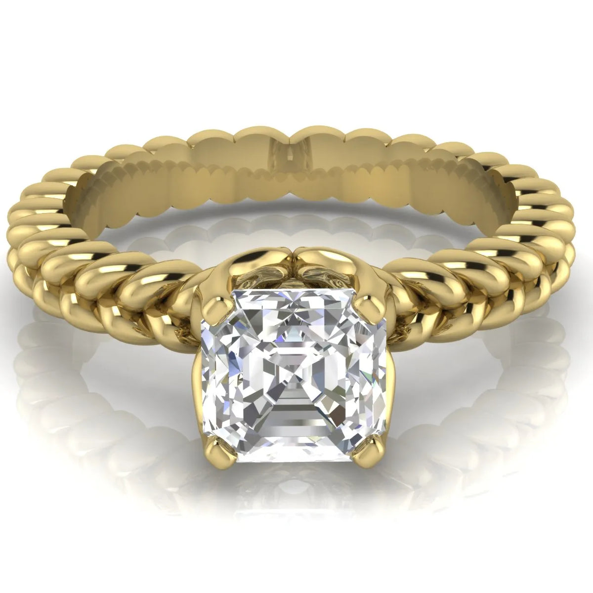 Vintage-Inspired Solitaire Ring with Twisted Band