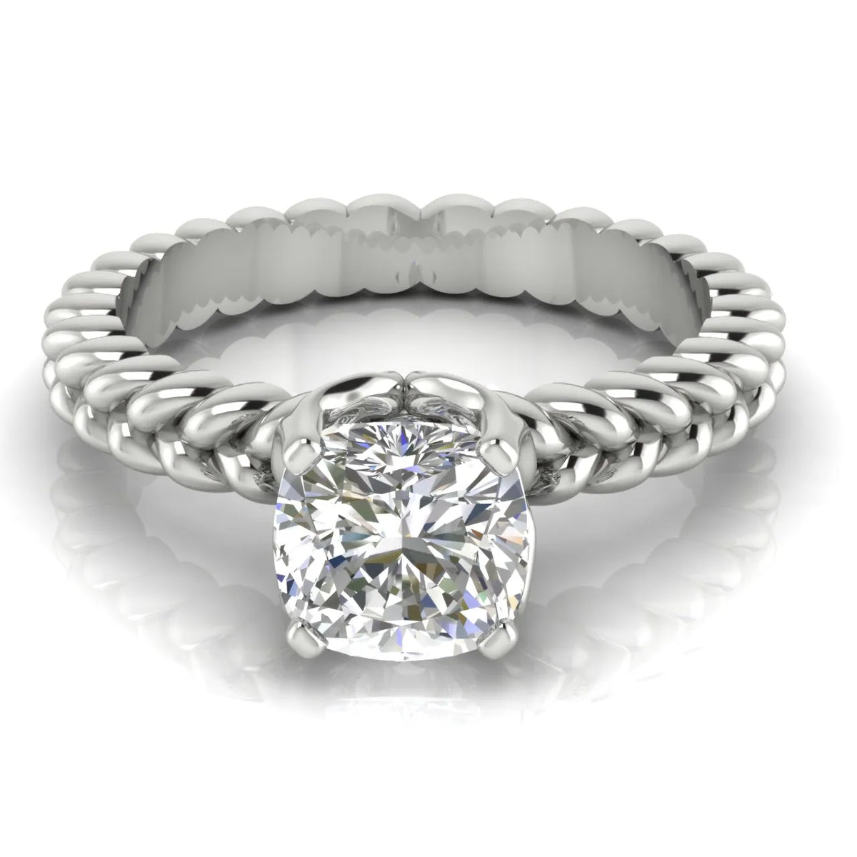 Vintage-Inspired Solitaire Ring with Twisted Band