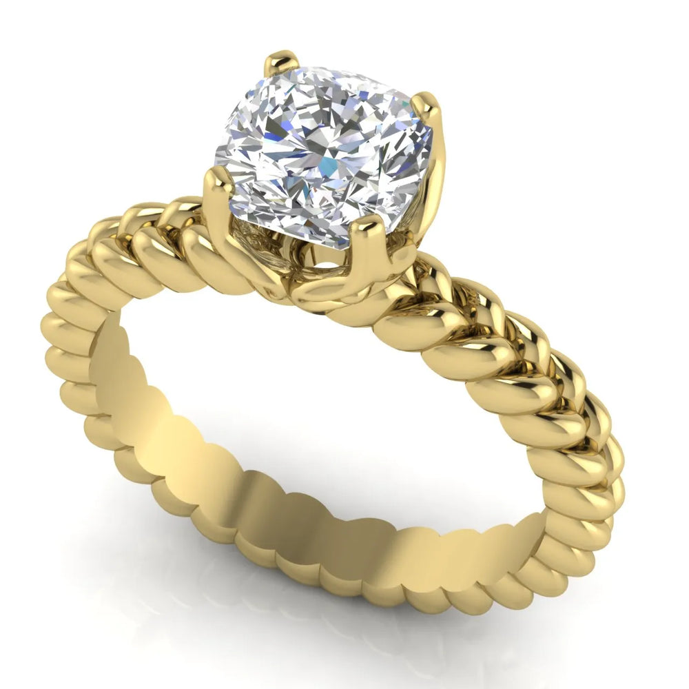 Vintage-Inspired Solitaire Ring with Twisted