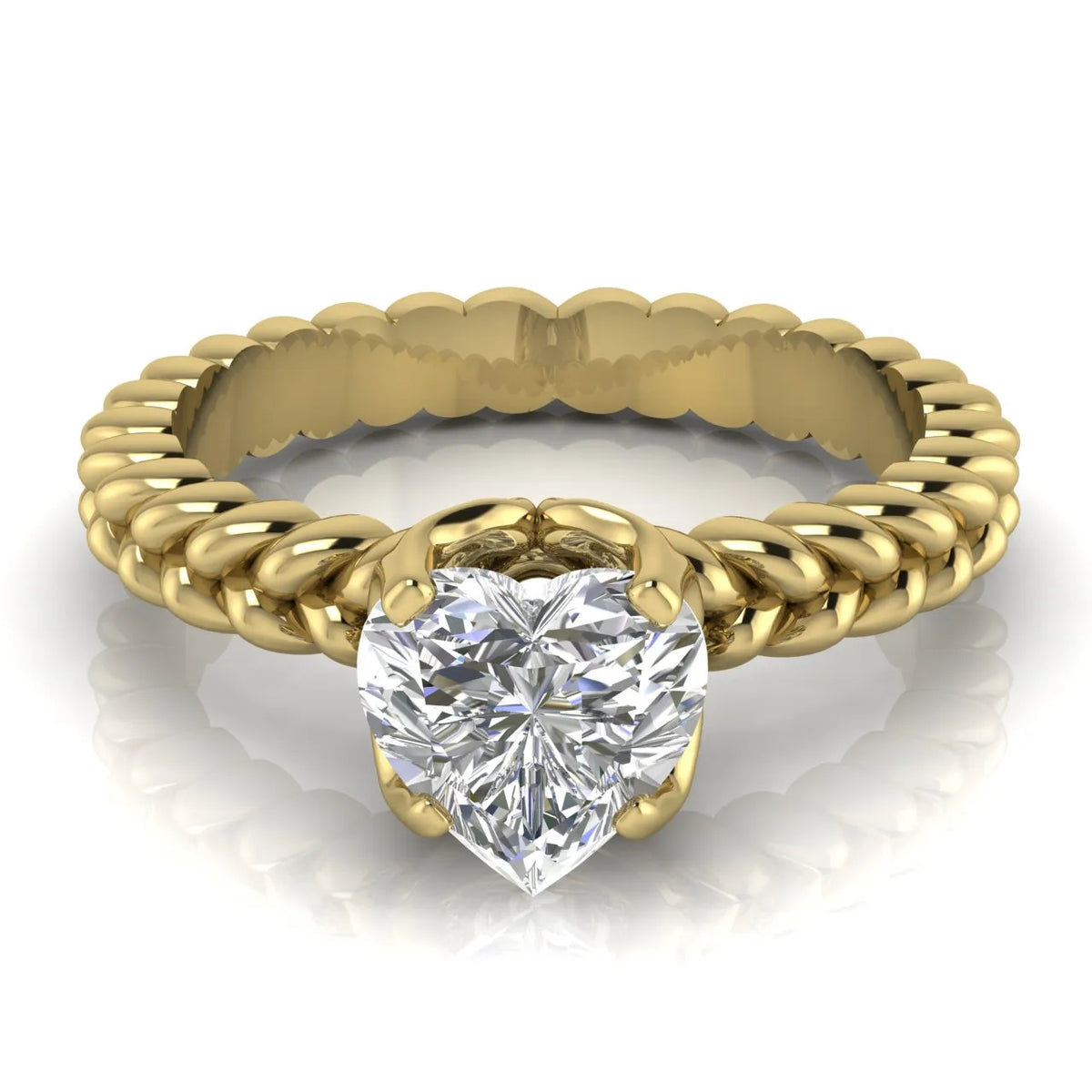 Vintage-Inspired Solitaire Ring with Twisted Band