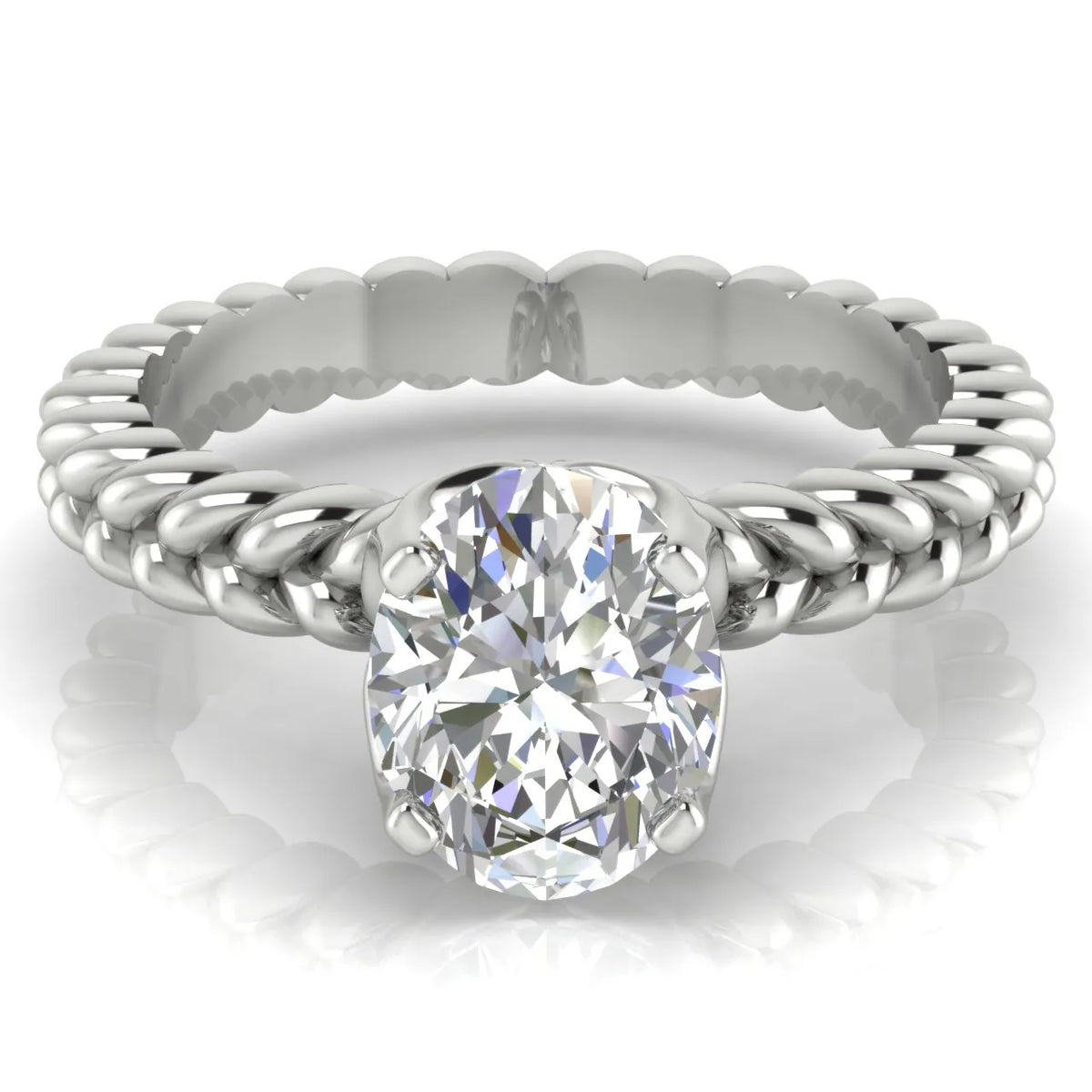Vintage-Inspired Solitaire Ring with Twisted Band