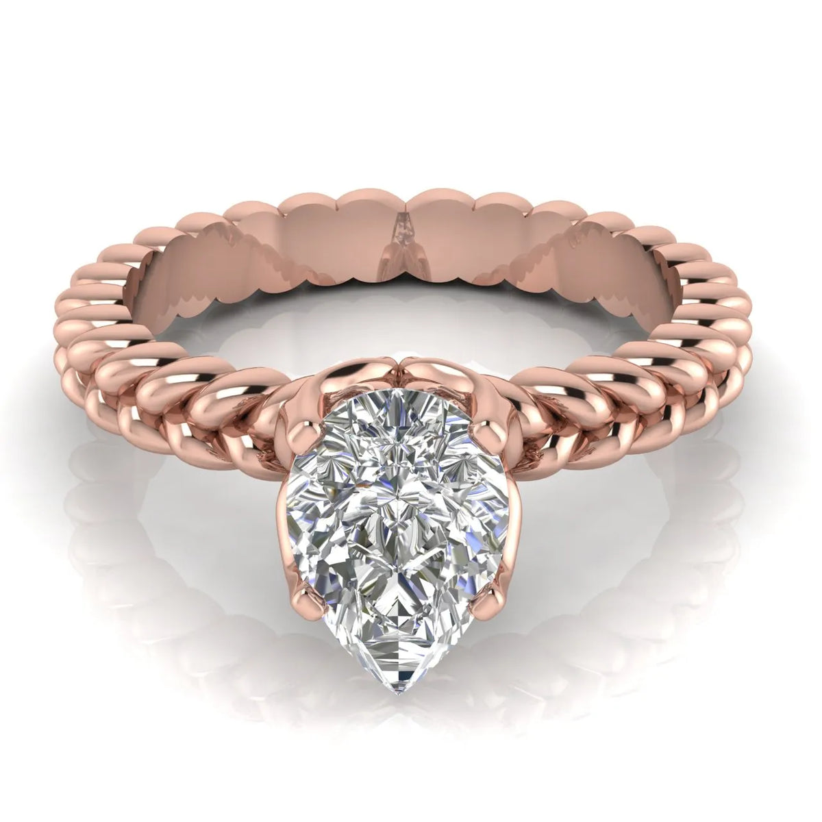Vintage-Inspired Solitaire Ring with Twisted Band