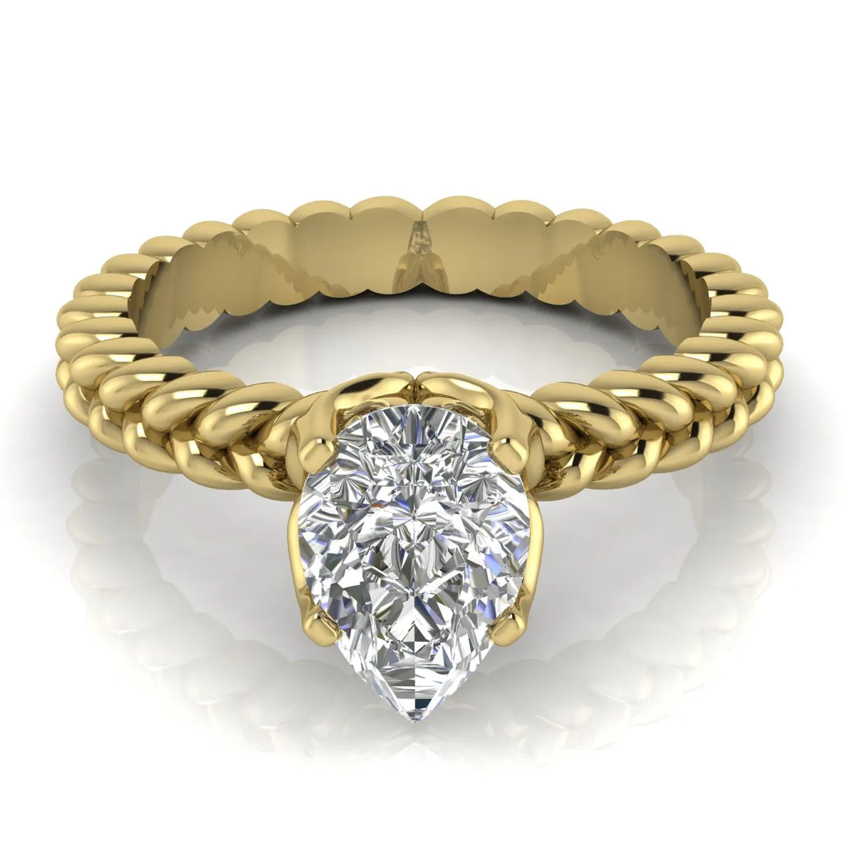 Vintage-Inspired Solitaire Ring with Twisted Band
