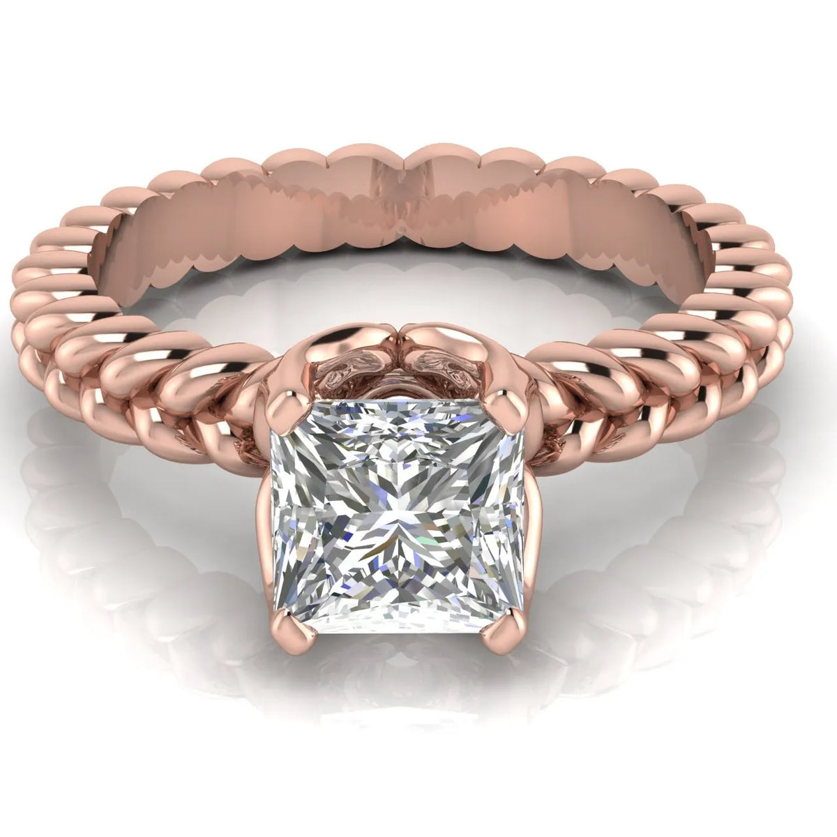 Vintage-Inspired Solitaire Ring with Twisted Band