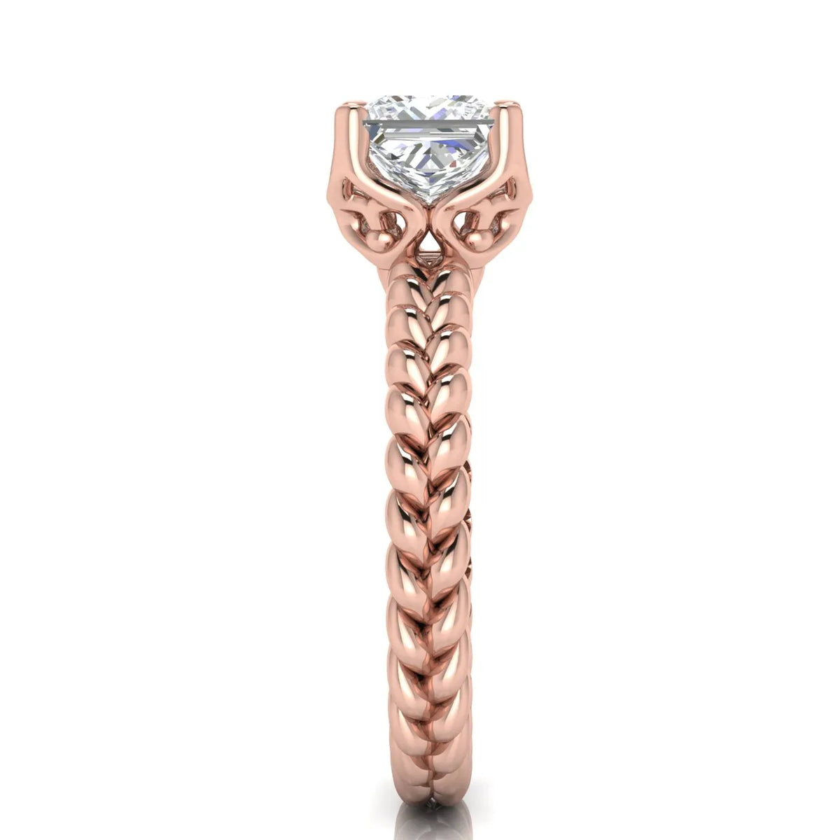 Vintage-Inspired Solitaire Ring with Twisted Band