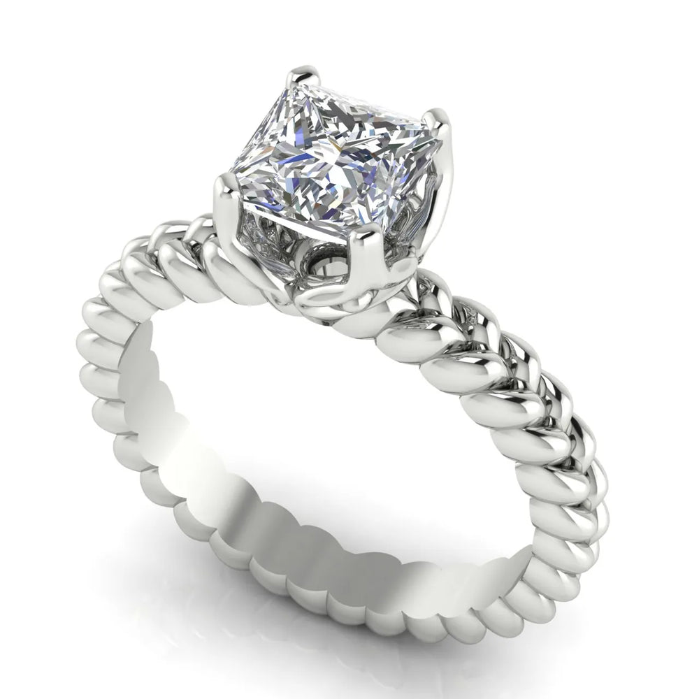 Vintage-Inspired Solitaire Ring with Twisted