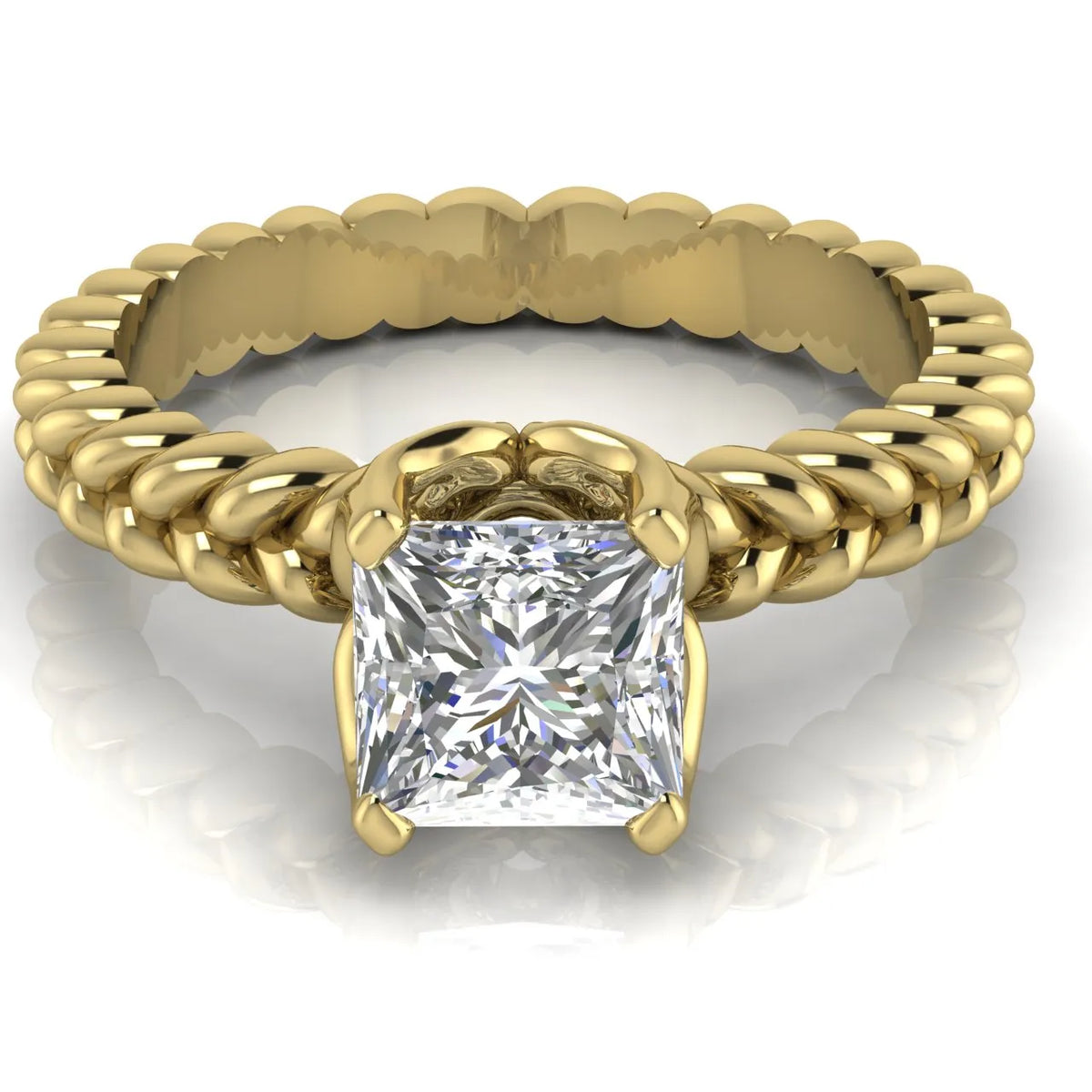 Vintage-Inspired Solitaire Ring with Twisted Band