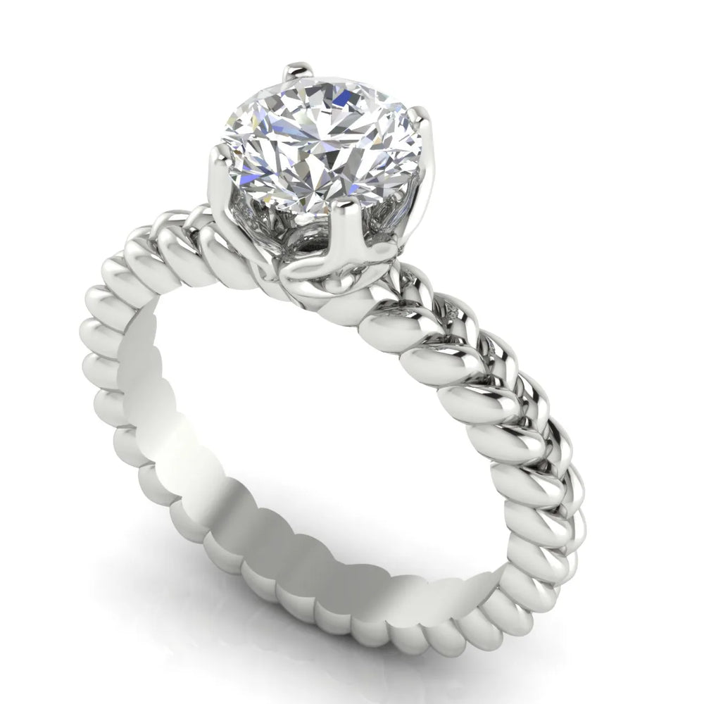 Vintage-Inspired Solitaire Ring with Twisted