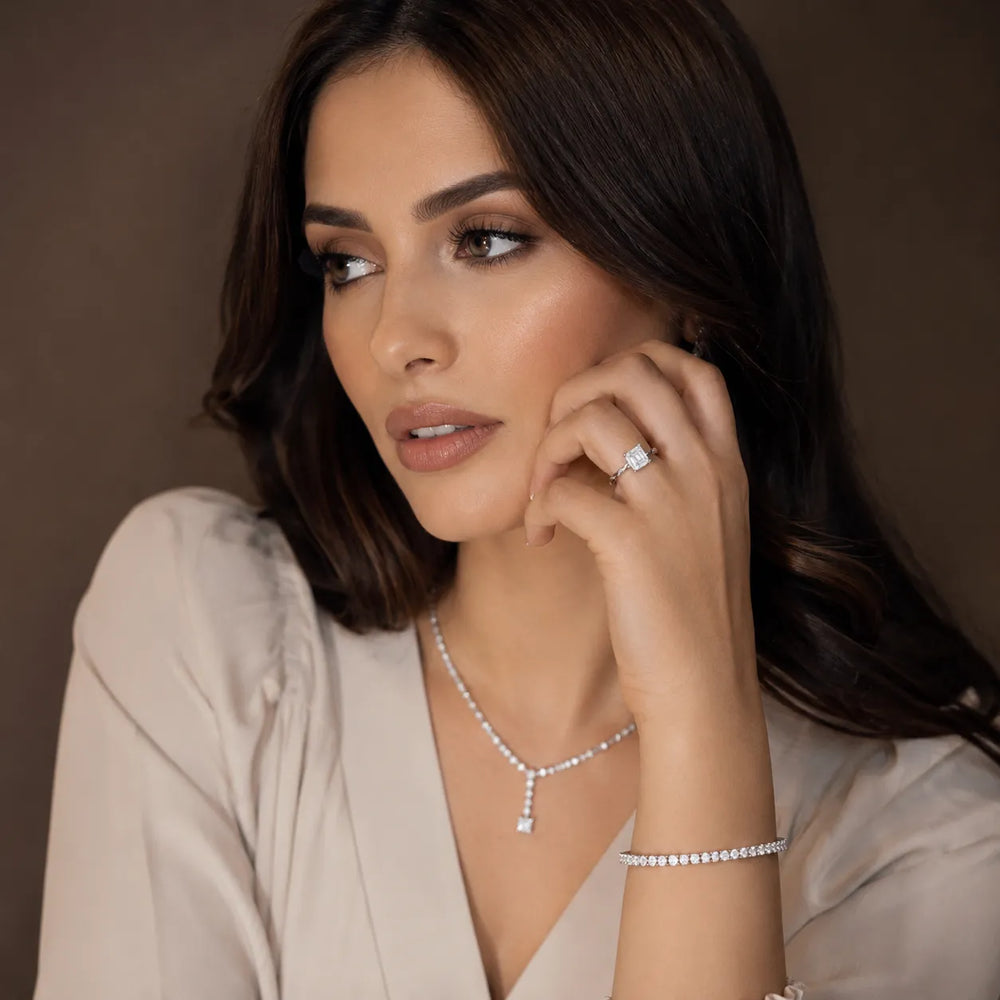 Iris Twist Asscher Diamond Engagement Ring