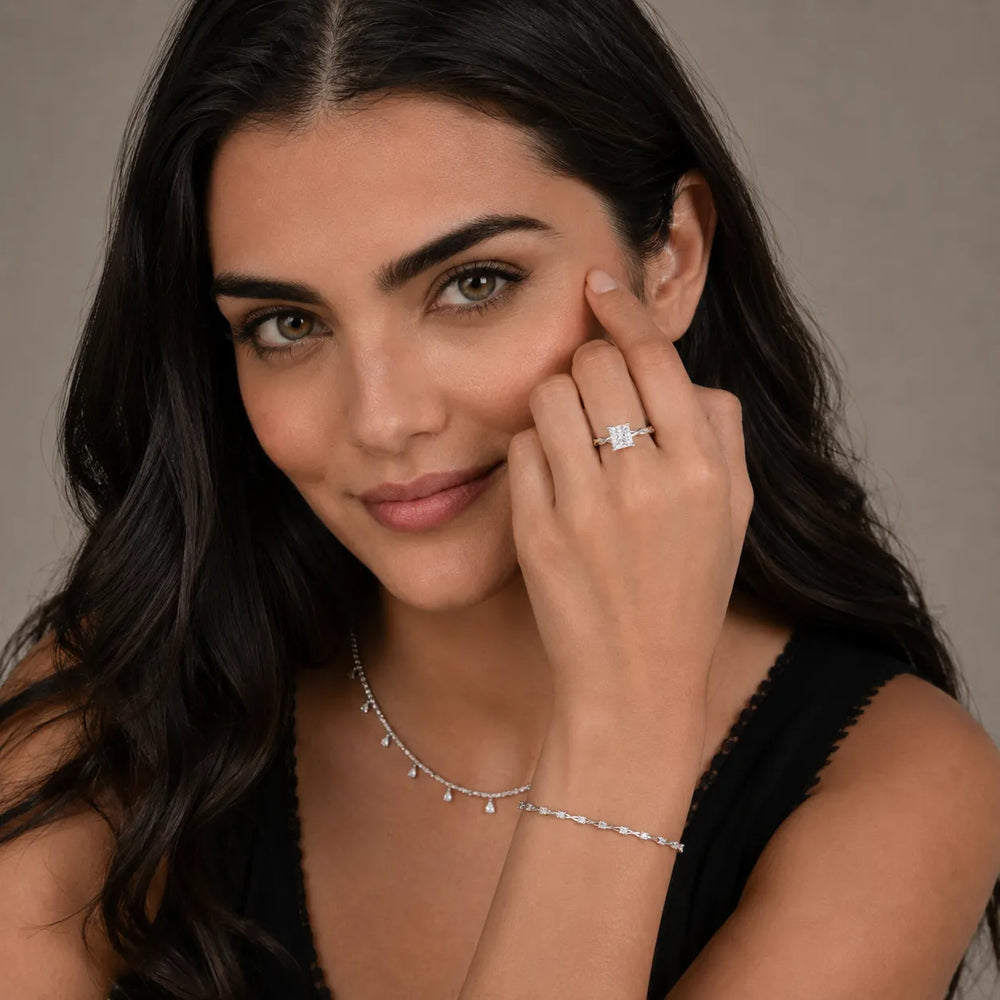 Iris Twist Asscher Diamond Engagement Ring