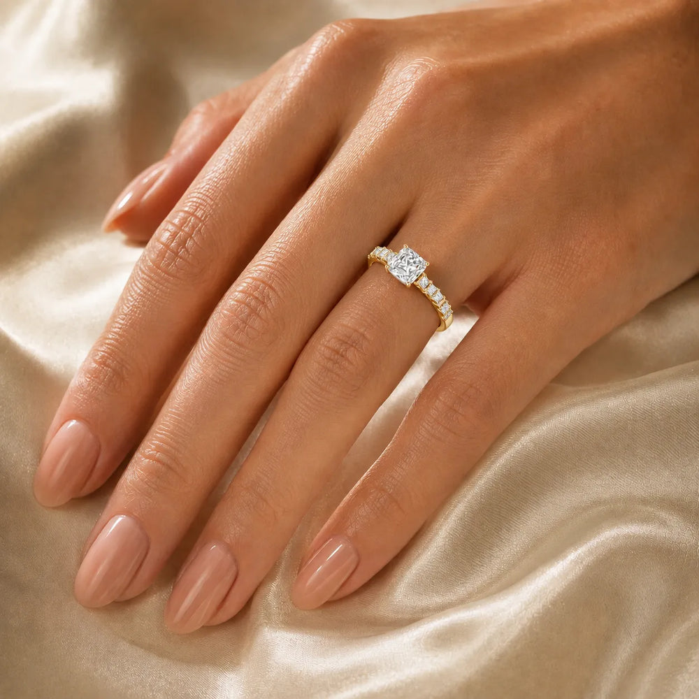 Vintage-Inspired Accent Engagement Ring