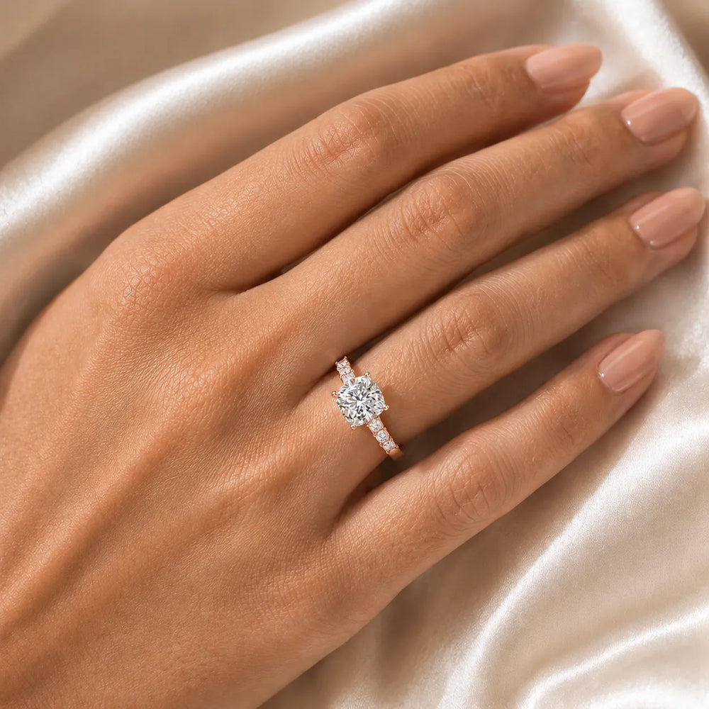 Vintage-Inspired Accent Engagement Ring