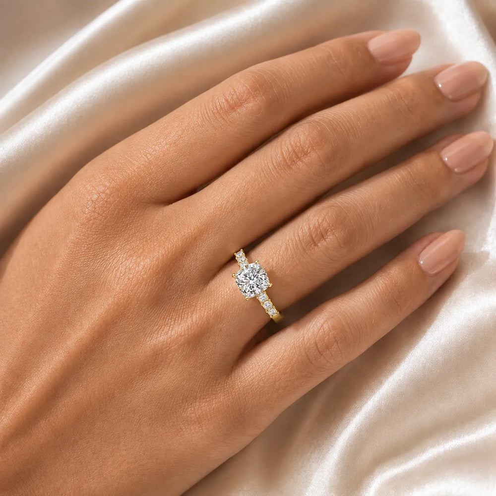 Vintage-Inspired Accent Engagement Ring