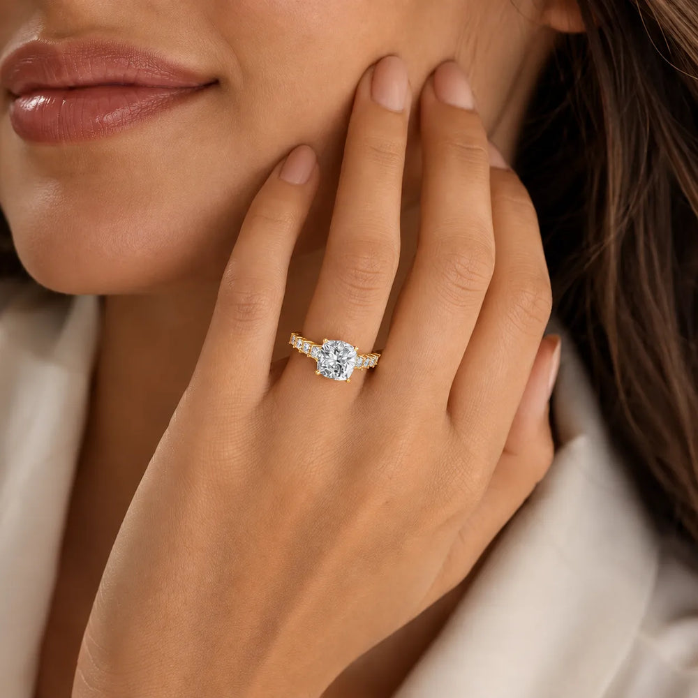 Vintage-Inspired Accent Engagement Ring