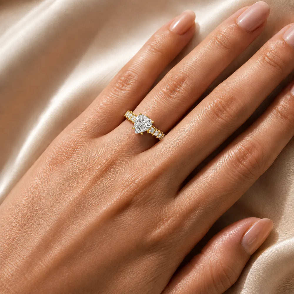 Vintage-Inspired Accent Engagement Ring