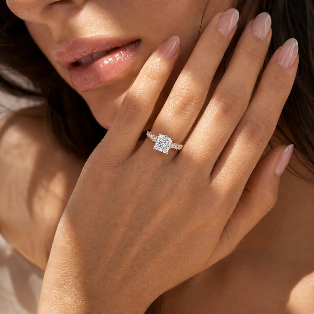 Vintage-Inspired Accent Engagement Ring