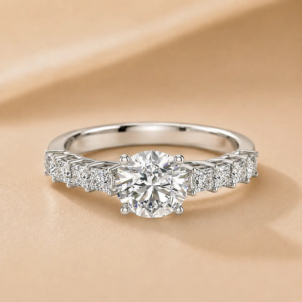 Vintage-Inspired Accent Engagement Ring