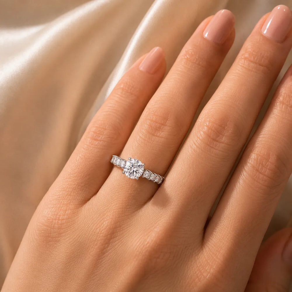 Vintage-Inspired Accent Engagement Ring