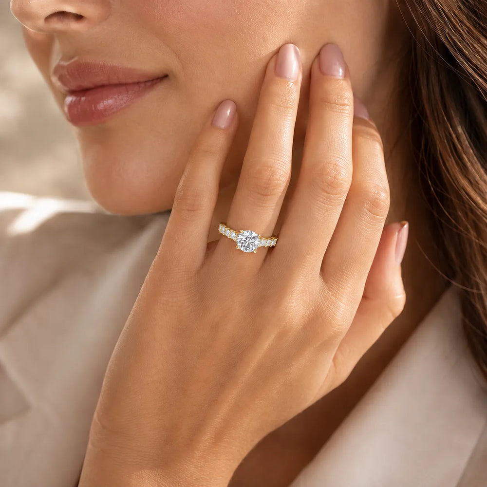 Vintage-Inspired Accent Engagement Ring