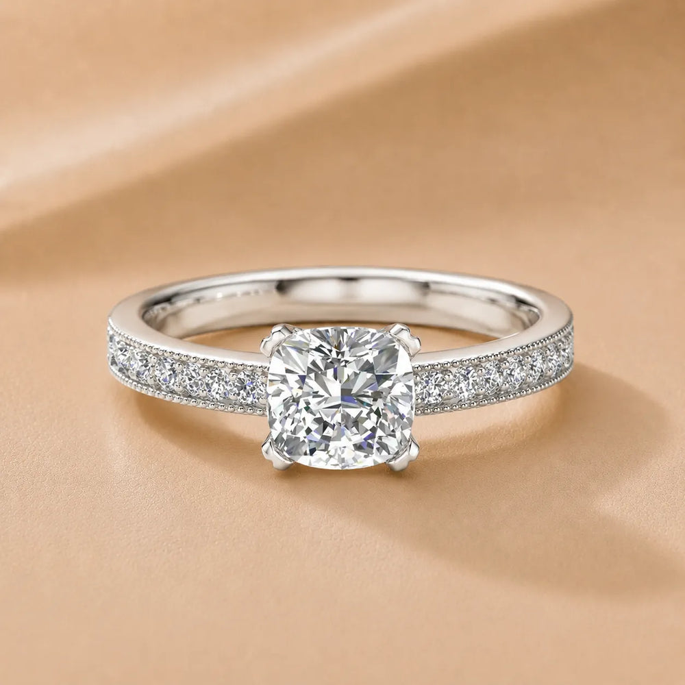Vintage-Inspired Accent Solitaire Ring
