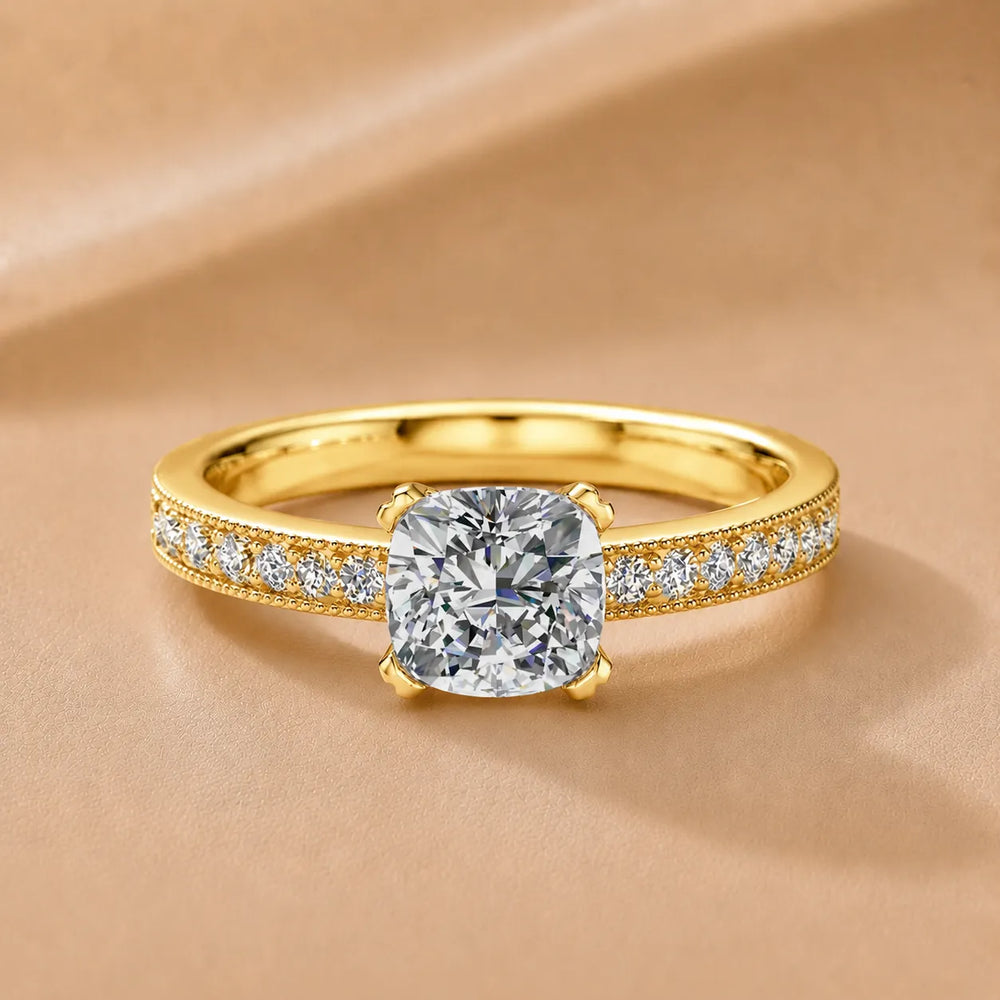 Vintage-Inspired Accent Solitaire Ring