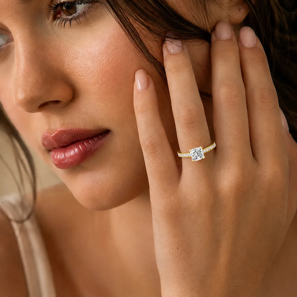 Vintage-Inspired Accent Solitaire Ring