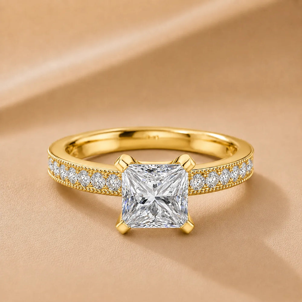 Vintage-Inspired Accent Solitaire Ring